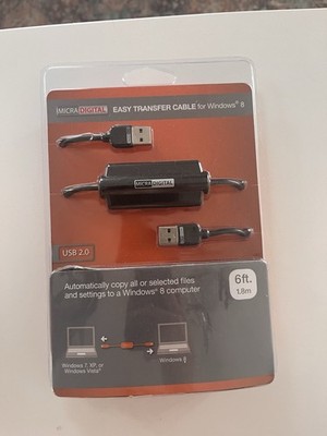 Micradigital Easy Transfer Cable for Windows 8 Brand USB 2.0 6ft. Cable