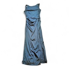 Abercrombie & Fitch Navy Drape Satin Evening Gown Sz SP