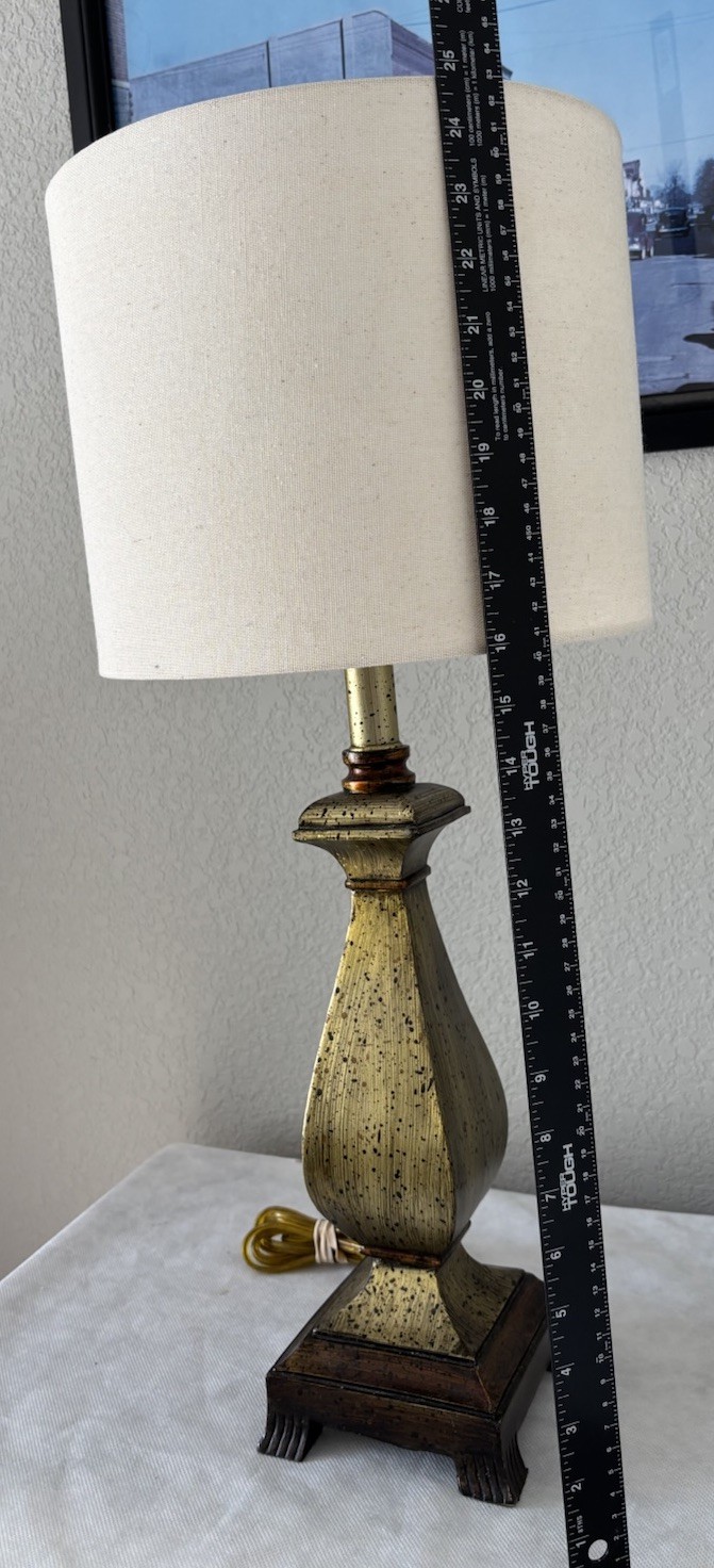 Neceotide Table Lamp Vintage Gold/Brown Speckled Urn Style with Square Base Table Lamp ...