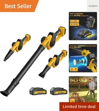 Leaf Blower Cordless with 2 Batteries and Fast Charger, 210 MPH Battery Power...