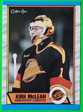1989-90 O-Pee-Chee OPC Hockey Card #61 Kirk McLean RC Rookie Canucks NM. rookie card picture
