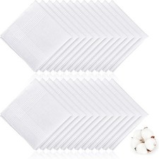 Men'S Handkerchiefs 12/24 PCS, 100 Soft Cotton Handkerchiefs for Men, White Poc