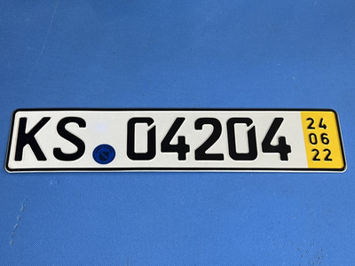 Authentic German License Plate KS Q4204 Kassel EU Tag Original