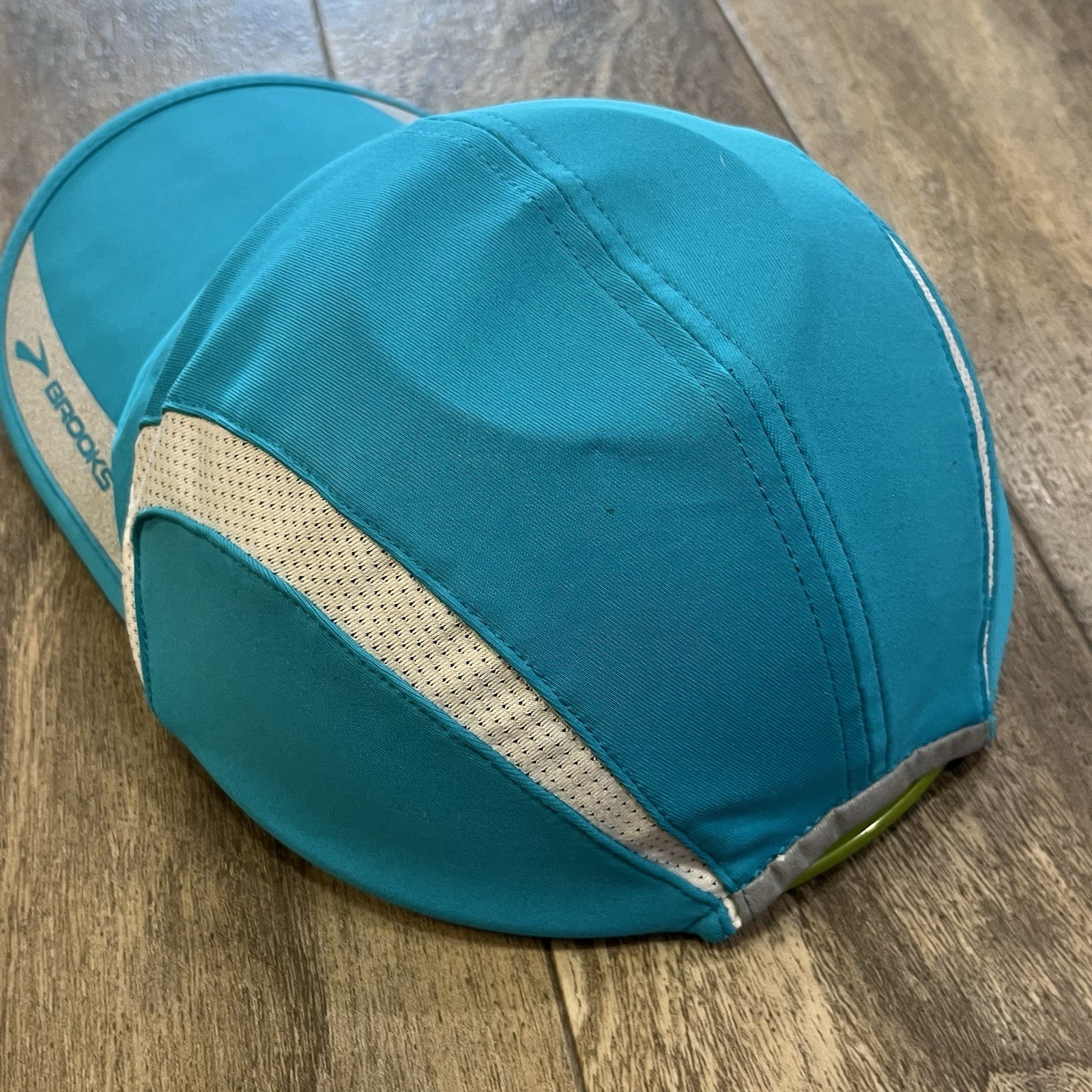 Run Happy Strapback Baseball Cap Teal One Size Adjustable Embroidered Brooks thumbnail 2
