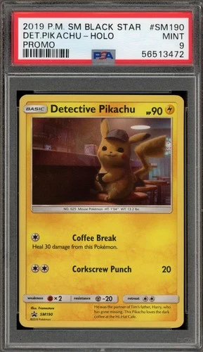 Pokemon Detective Pikachu Holo Sm Black Star Promo SM190 PSA 9 Mint