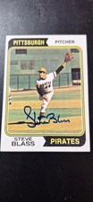 1974 TOPPS Steve Blass Auto Card #595 Pittsburgh Pirates Vintage Baseball Signed