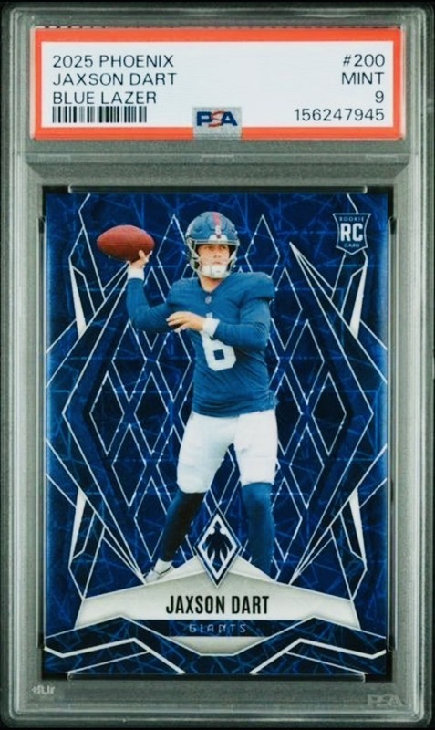 JACSON DART 2025 PHOENIX BLUE LAZER RC /75 PSA 9 MINT COLOR MATCH NY GIANTS🔥