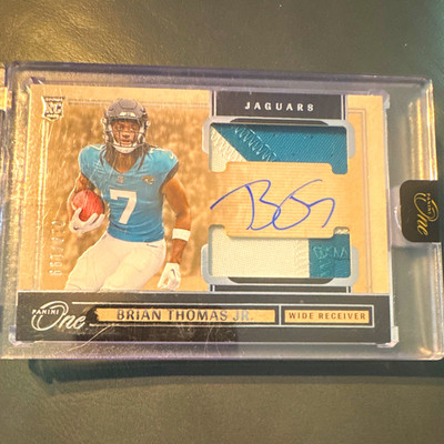 Panini 2024 One Brian Thomas Jr Jaguars Rookie Dual Patch Auto Mem #33 /199