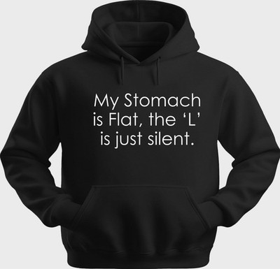 Funny Unisex Hoodie Hooded Sweatshirt Gildan Blend My Stomach Is Flat H0488