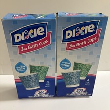 Vtg Dixie 3oz Bathroom Disposable Cups Open Box 277 Decorative Ornate Green Blue