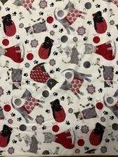 CUTE CATS IN SWEATERS COTTON FLANNEL FABRIC FQ