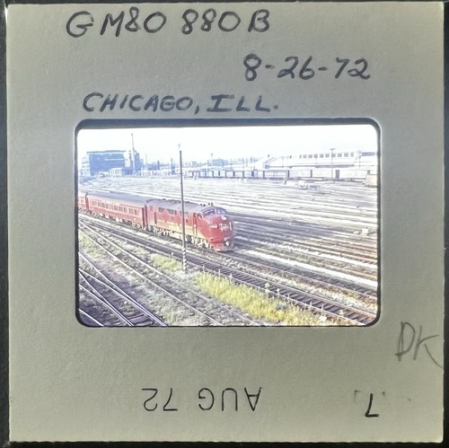 1972 Original 35mm Train/Railroad Slide 880B GM & O, Chicago. Illinois