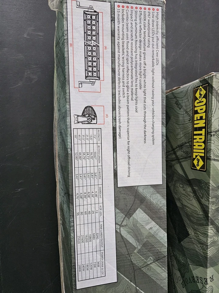 Barra de luz LED Open Trail, 50 pulgadas Barra de luz WPS 12-9005 Foto 2 de 3