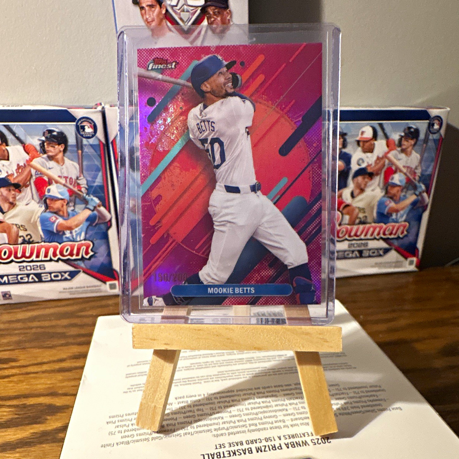 Topps Finest 2024 RARE Mookie Betts Dodgers #231 Magenta Refractor /200