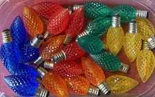 25 C7 Faceted Multi Colored Christmas Light Bulbs