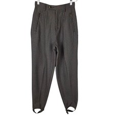 VTG 80s 90s Women 8P Pinstripe Stirrup Pants High Waist Tapered Retro Equestrian