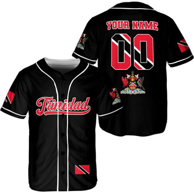 Custome Trinidad & Tobago Black Baseball Jersey Men Women