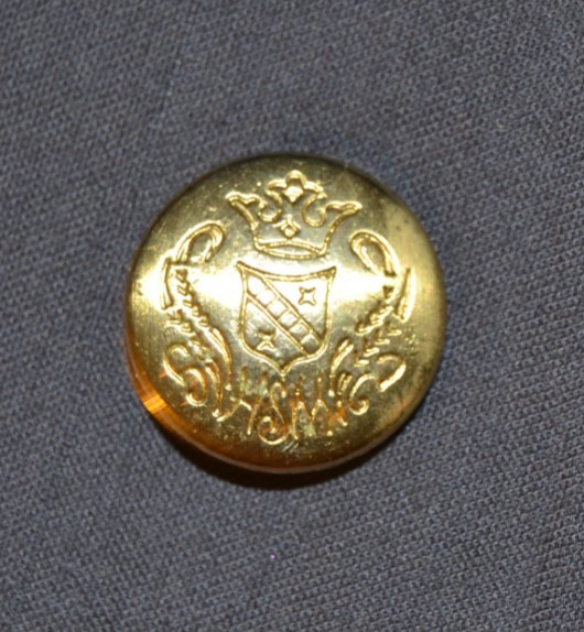 1 QTY Vintage Gold-Tone Military Style Button with Crown & Crest  3/4"  or 0.75"