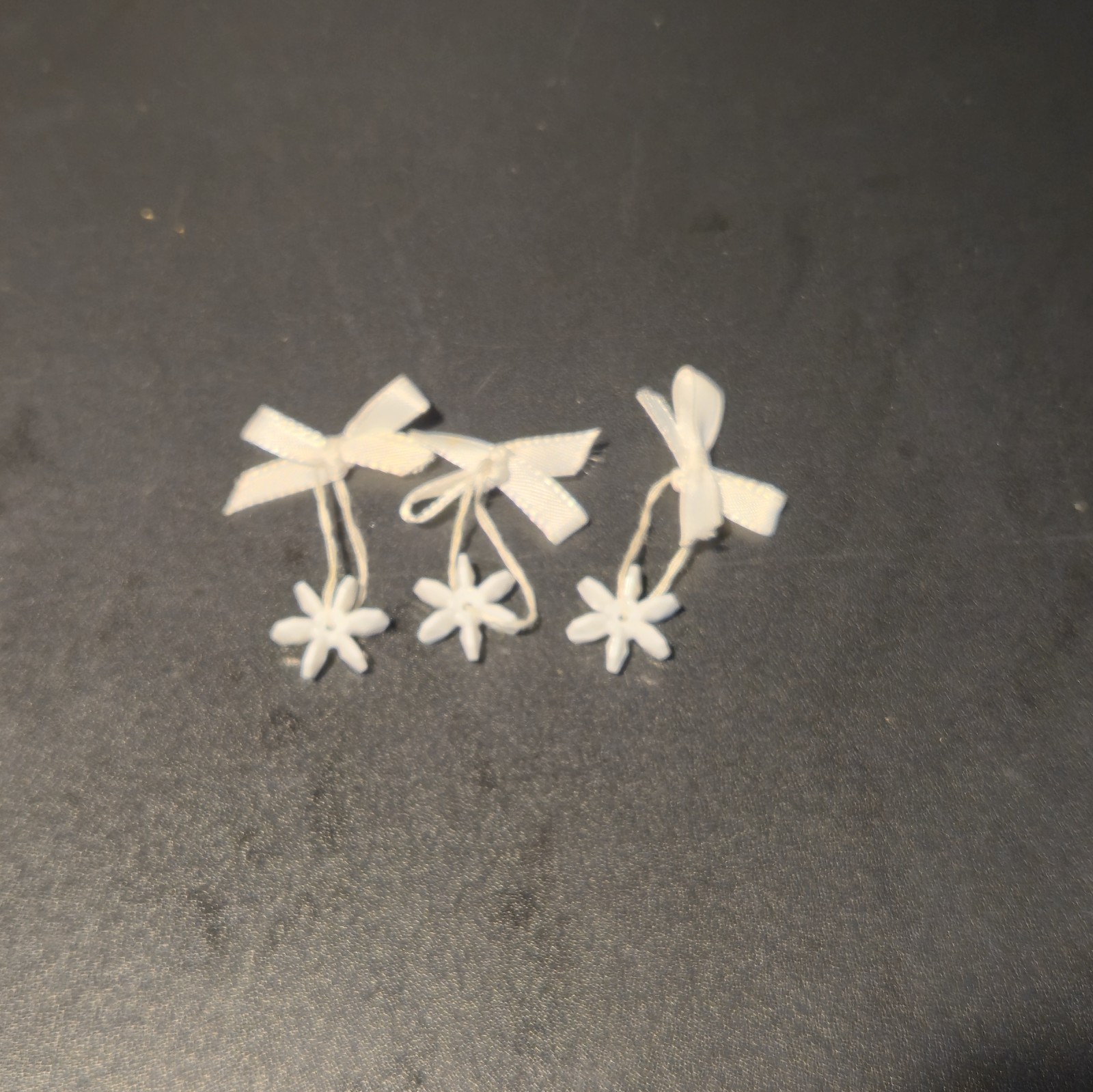 Set Of (3) Miniature White Snowflake Shaped Christmas Ornaments image 2