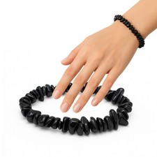 PURAJA Edelstein Splitterarmband aus echtem Naturstein: Turmalin | 17-18cm