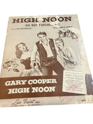Vtg 1952 High Noon Do Not Forsake Me Gary Cooper Western Sheet Music