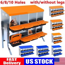 6/8/10 Hole Chicken Nesting Box Hen Coop Roll Away Nesting Box for Laying Egg