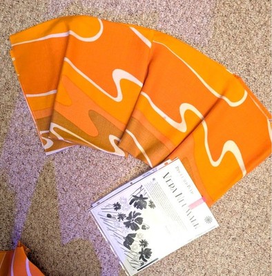 2 Neumann Southwest Abstract Designer orange wave Cotton Bridge card Table