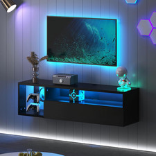 39.3" Floating TV Stand with LED Light, Wall-Mounted Media Console