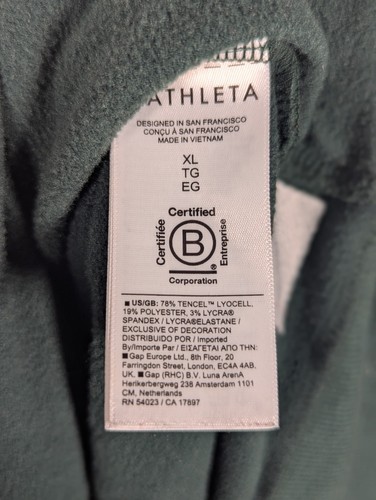 Athleta Recharge Women's Sweatshirt XL Green Style 792028 Balletcore athleisure - Picture 5 of 6
