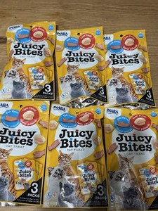 Sale! New Inaba 6 Packs Of Juicy Bites Cat Treats Fish & Clam Flavor 70% Moist