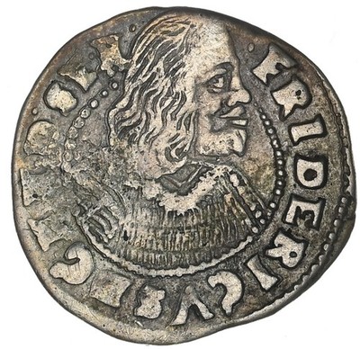SCHLESWIG-HOLSTEIN-GOTTORP 1/16 Thaler 1652 Silver VF Friedrich III