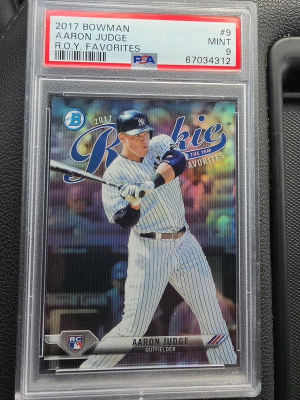 2017 BOWMAN ROOKIE OF THE YEAR ROY FAVORITES #9 AARON JUDGE ROOKIE RC PSA 9