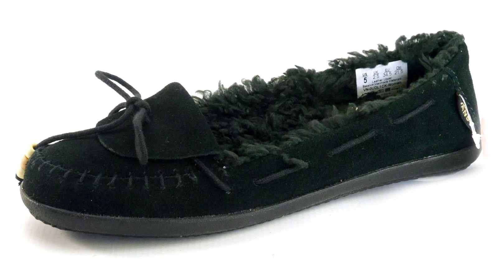 Scarpe decolte Vans donna nere in pile casual con spillo