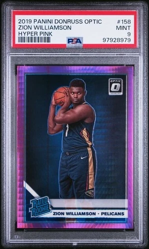 2019 Panini Donruss Optic #158 Zion Williamson Hyper Pink Prizm PSA 9 MINT!