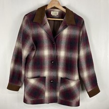 St. John's Bay Plaid Wool Blend Fall Shacket Blazer Jacket Size Petite Medium PM