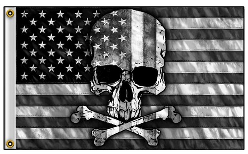 BUY 1 GET 1 FREE BLACK & WHITE USA SKULL CROSS BONES 3X5 BIKER FLAG #775 NEW - 第 1/1 張圖片