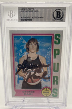 1974-75 TOPPS #257 GEORGE KARL SPURS ROOKIE SIGNED BASKETBALL CARD BECKETT AUTO