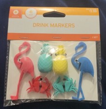 Target 6 Pack Pineapple, Crab, Flamingo Tropical Drink Markers