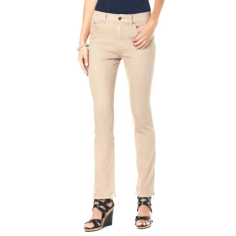 DG2 DIANE GILMAN CLASSIC VIRTUAL STRETCH JEANS ZIP ANKLE SKINNY BLUSH 2 TALL NEW