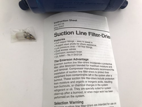 NEW Emerson Suction Line Filter ASF 45 F3-VV PCN:059999 3/8 Inch SAE Flare - Picture 4 of 8