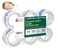 Extra Quiet Packing Tape Moving Packing Storage Heavy Duty Clear Durable 6 Rolls