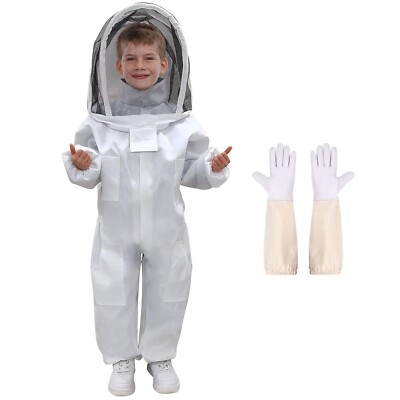 Bee Suit for Kid and Girl, Children Beekeeping Suit Outfit Professional Full Bod