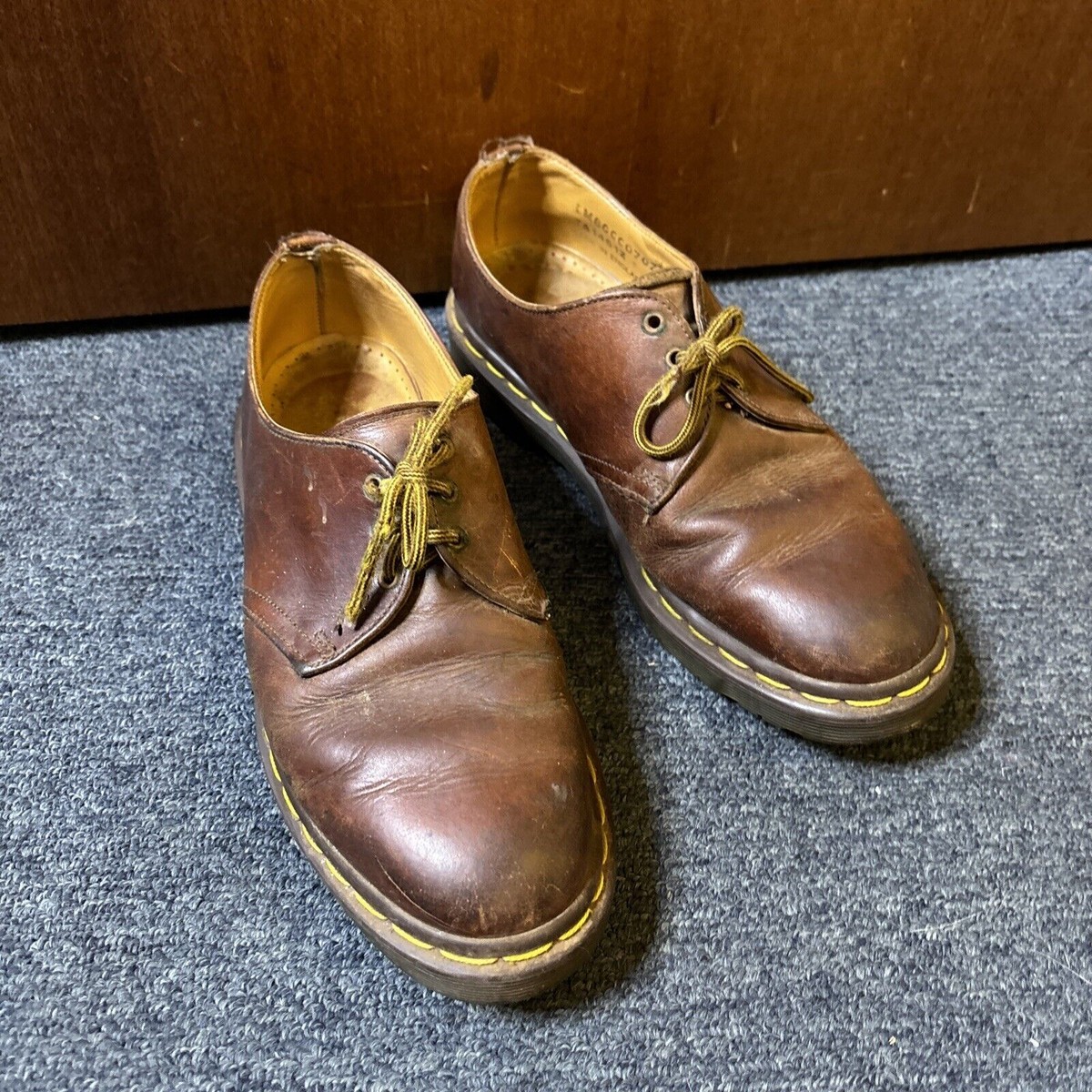 Vintage Martens Brown Leather Mens Shoes UK Size 1461