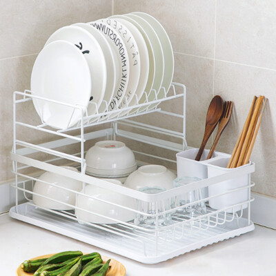 Drainer White Plate Shelf Locaupin Tier Dish Drainer Plate Rack