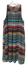 Speechless Dress Sleeveless Striped Lined Keyhole Back Shift Womens Size Small