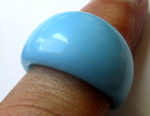 Bague Vintage En Celluloïd Noir Et Résine à Facettes - Taille 54 - Bijou Rétro - Parfait État Vintage