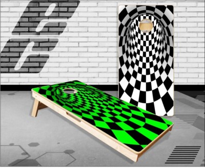 Optical Illusion Tunnel Cornhole Boards Bean Bag Toss Game