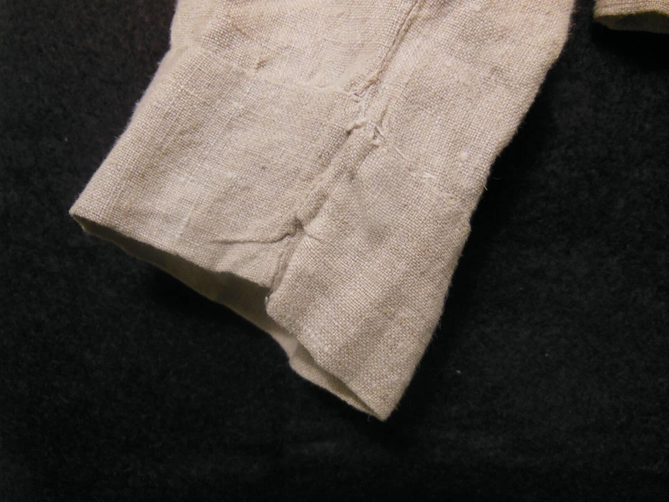 Антикварная бежевая льняная рубашка для мальчиков, вышитый хлопковый воротник и кнопки швабры - Изображение 4 из 4