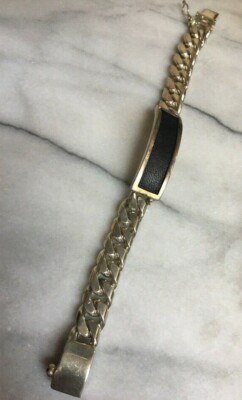 MASSIVE MEN'S VERSANI 925 STERLING SILVER & STING RAY LEATHER ID