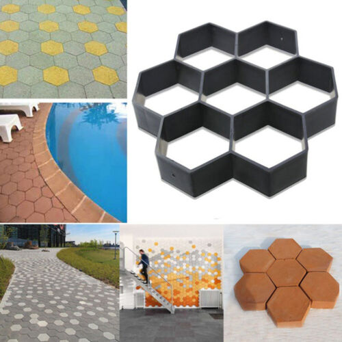 Hexagon Floor DIY Paver Concrete Reusable Garden Road Stone Path Maker Mold - Picture 1 of 11